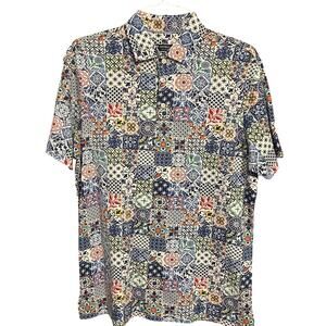 Cremieux Collection Men's Multi-Color Geometric Polo Shirt Size L Short Sleeve